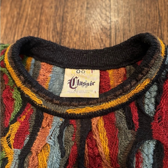 COOGI Classic Men’s Sweater in Vibrant Multicolor Pattern Grandpa 90s Size Large - Picture 4 of 10